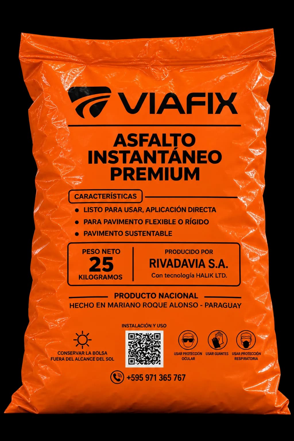 Bolsa de Viafix Asfalto Instantáneo Premium de 25 kg